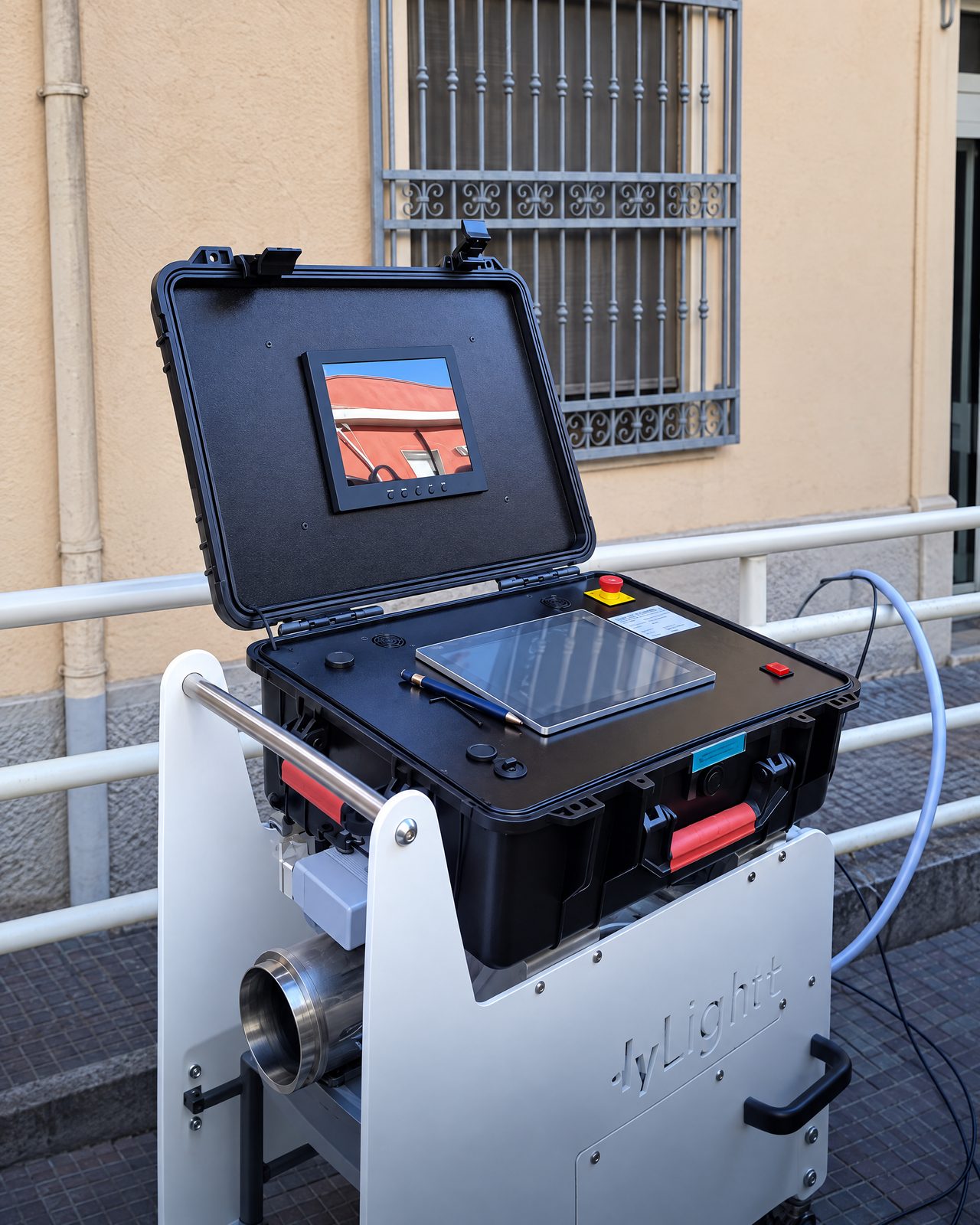 Centralina di controllo con monitor in valigia